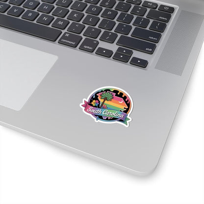 ColorFlow | South Carolina Palmetto Rainbow State Vinyl Sticker | Coastal Charm Travel Art Decal