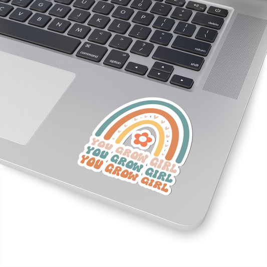 You Grow Girl Rainbow Sticker, Motivational Laptop Decal, Affirmation Decor