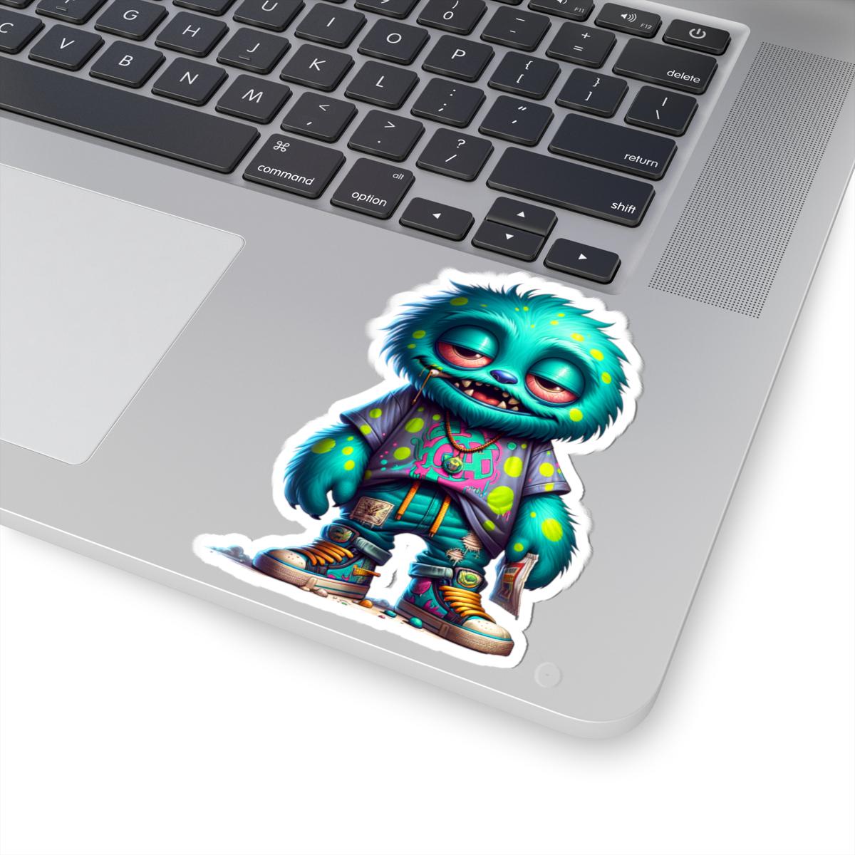 ColorFlow | Graffiti Street Style Blue Monster Kiss Cut Sticker Urban Character Art for Laptops Water Bottles Journals and More