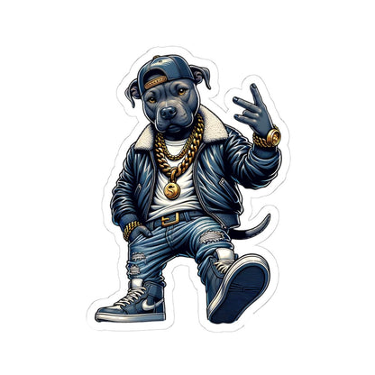 ColorFlow | Streetwear Hip-Hop Dog Kiss Cut Sticker Urban Rap Style Character Art for Laptops Water Bottles Journals and More