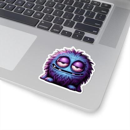 Fuzzy Blue Purple Monster Sticker | Waterproof Vinyl Art for Laptops, Journals