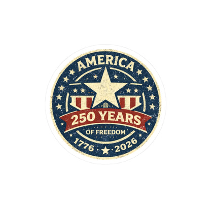 ColorFlow | America 250 Years Freedom Patriotic Star Shield Anniversary Vinyl Sticker