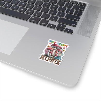 ColorFlow | Stay Trippy Little Hippie Psychedelic Mushroom Butterfly Retro Art Vinyl Sticker