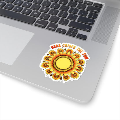 ColorFlow | Here Comes the Sun Sunflower Retro Sunshine Floral Art Vinyl Sticker