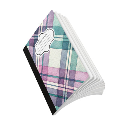 Pastel Plaid Composition Notebook | Watercolor Journal, College Ruled Stationery