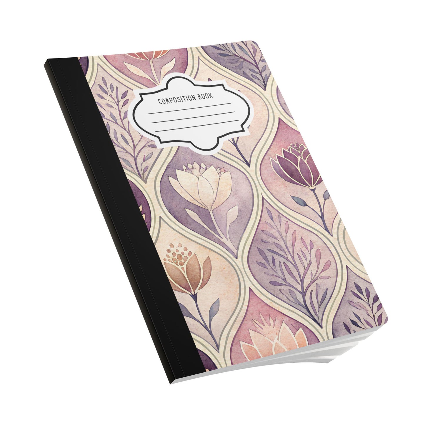 Blush Floral Composition Notebook | College Ruled Journal, Elegant Writing Notebook