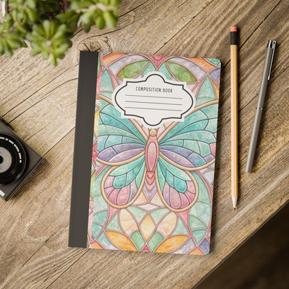 Pastel Butterfly Composition Notebook | Soft Floral Watercolor Journal for Students Writers