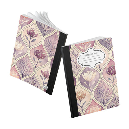 Blush Floral Composition Notebook | College Ruled Journal, Elegant Writing Notebook