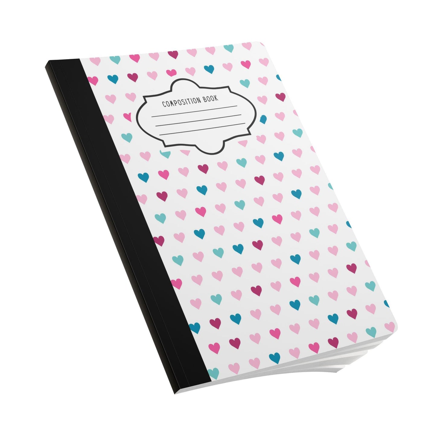 ColorFlow | Heart Pattern Composition Notebook for Journaling School Notes Writing and Gift Ideas