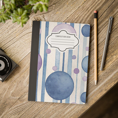 Indigo Bubble Composition Notebook | Watercolor College Ruled Journal