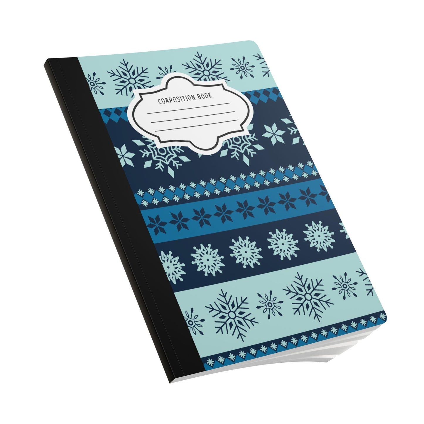 Striped Snowflake Composition Notebook | College Ruled Journal for School, Office, Writing