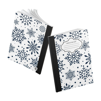 White Snowflake Composition Notebook | College Ruled Journal for School, Office, Holiday