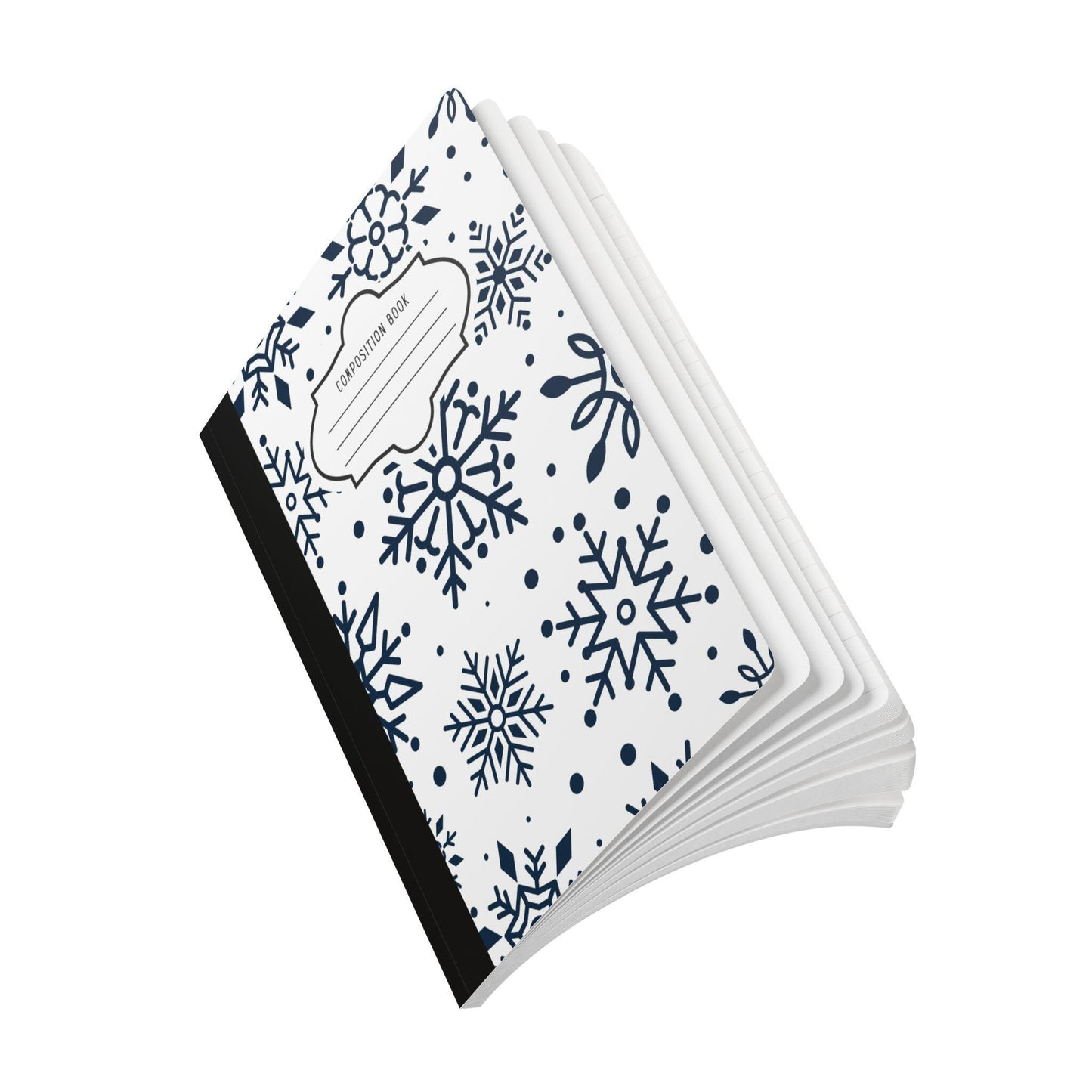 White Snowflake Composition Notebook | College Ruled Journal for School, Office, Holiday
