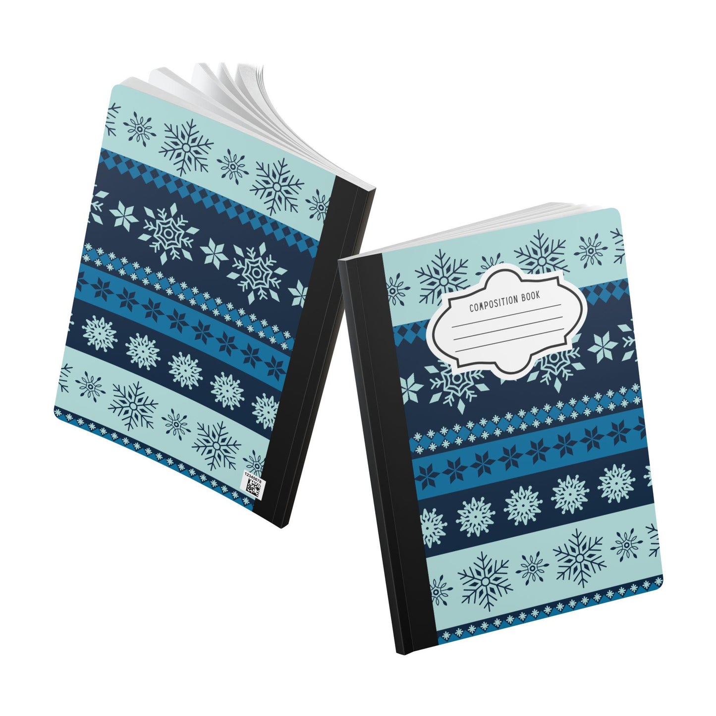 Striped Snowflake Composition Notebook | College Ruled Journal for School, Office, Writing