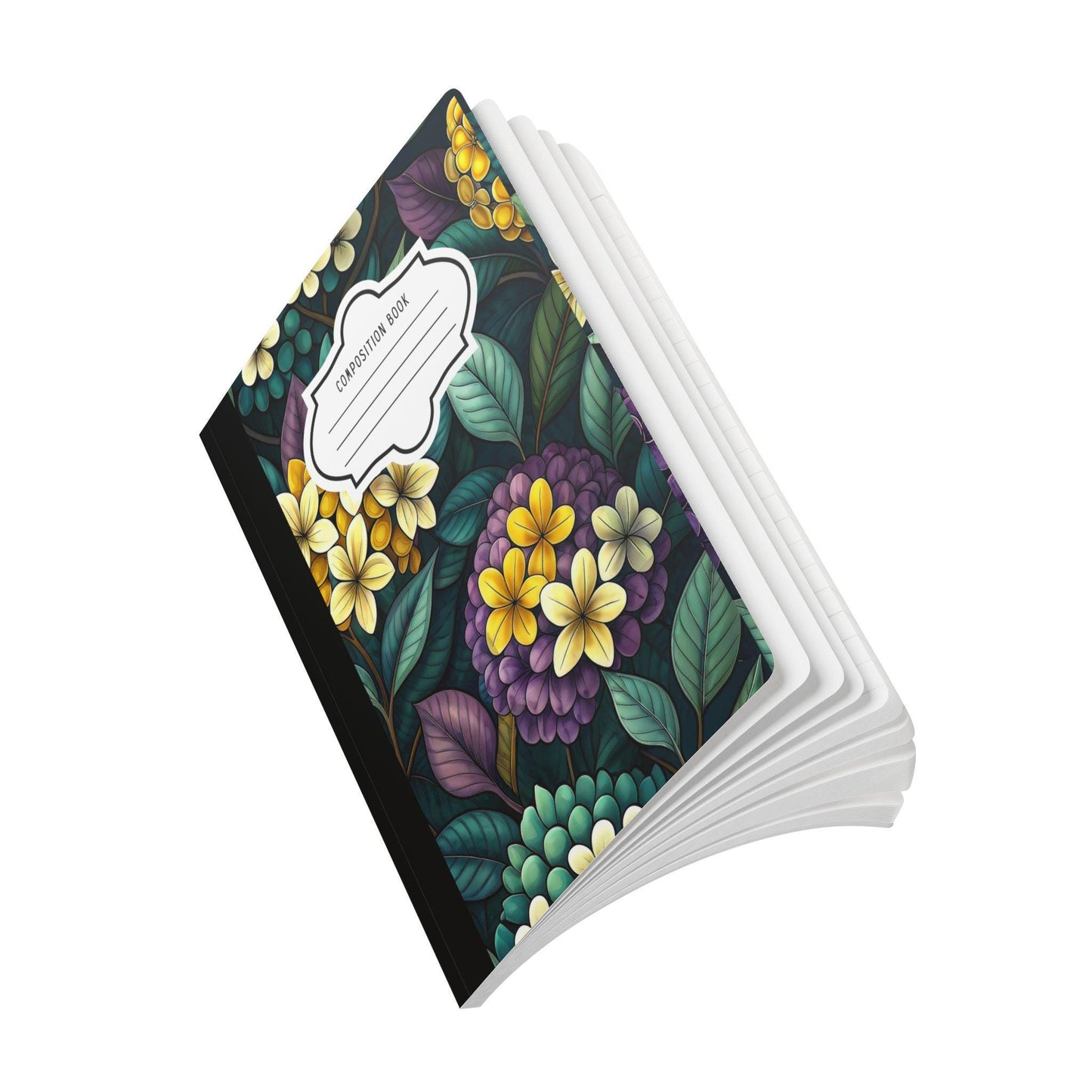 Floral Composition Notebook | Watercolor Hydrangea Garden Journal (College-Ruled)