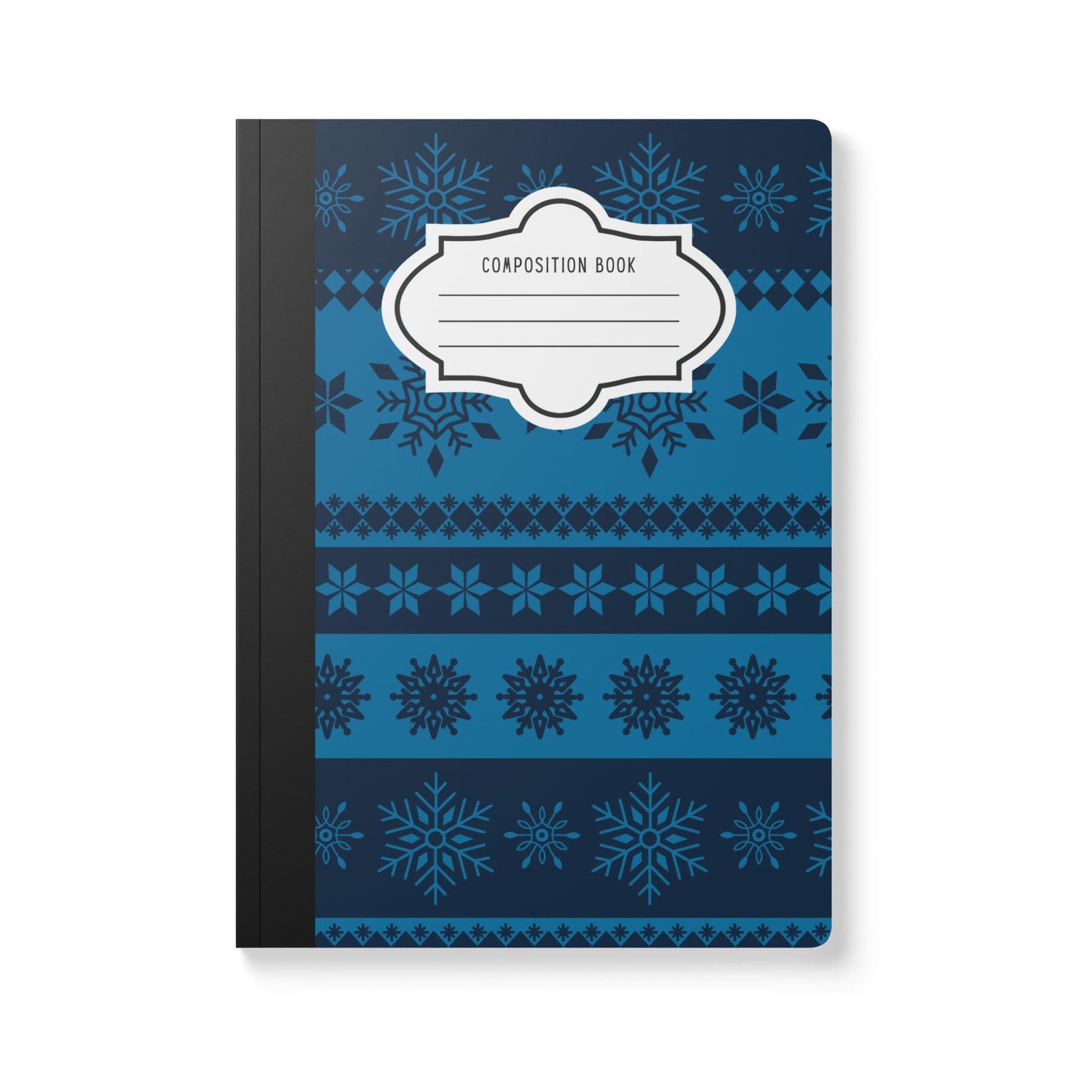 Deep Blue Snowflake Composition Notebook | College Ruled Journal for School, Office