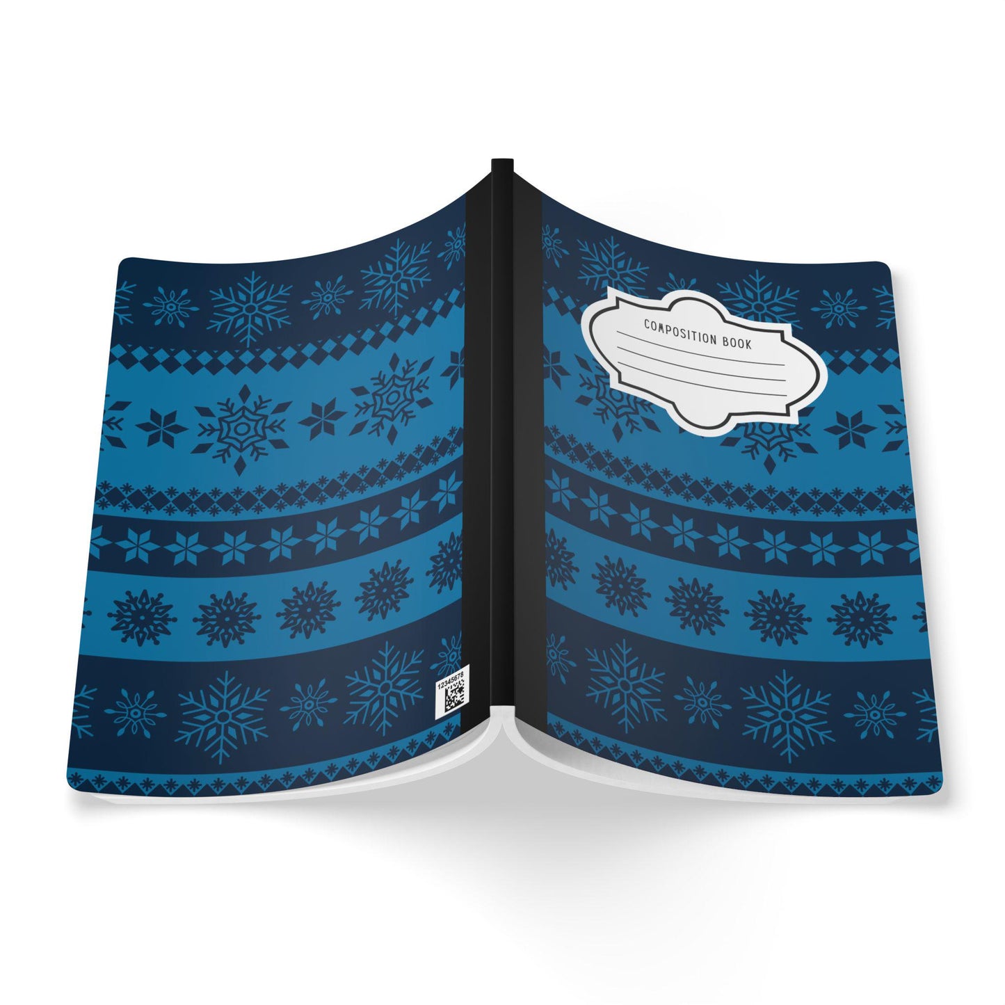 Deep Blue Snowflake Composition Notebook | College Ruled Journal for School, Office