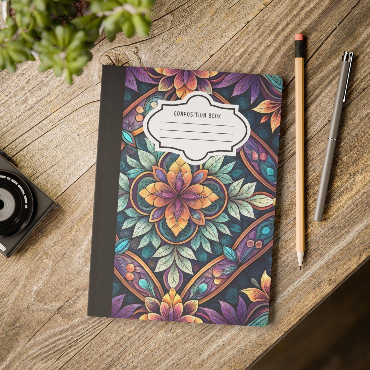 Ornate Mandala Garden Composition Notebook | Elegant Floral Journal (7.5x9.75 inches)