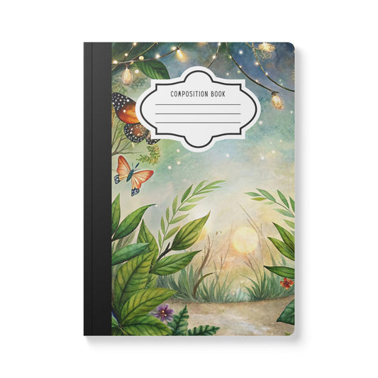 Butterfly Garden Composition Notebook | Floral Artwork Writing Journal College Ruled