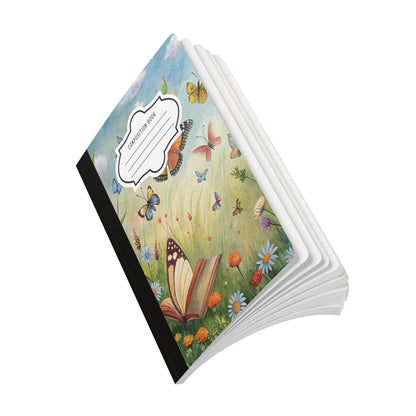 Blooming Garden Butterfly Composition Notebook | Watercolor Floral Journal