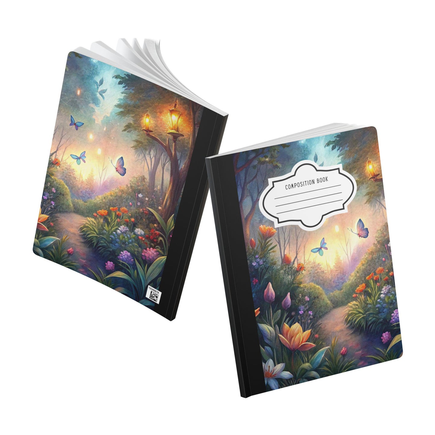 ColorFlow | Pastel Sky Butterfly Composition Notebook Watercolor Journal Aesthetic Writing Book for School or Office