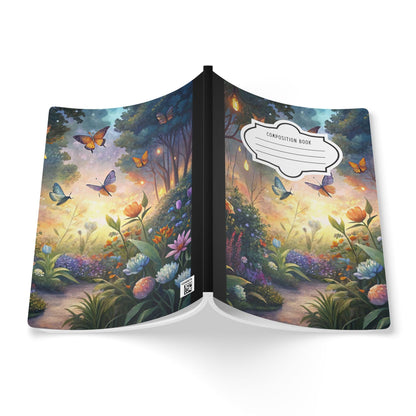 Enchanted Butterfly Composition Notebook | Magical Garden Journal, Watercolor Art Book