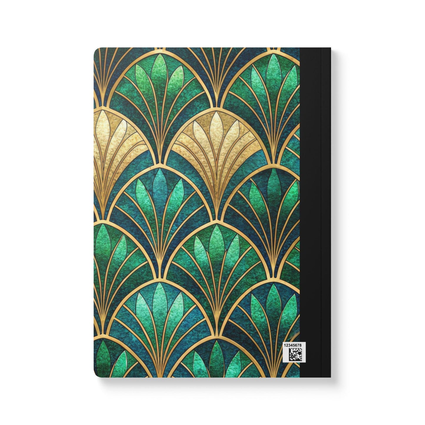 ColorFlow | Emerald Art Deco Composition Notebook | Elegant Green Gold Geometric Journal for School Work and Writing