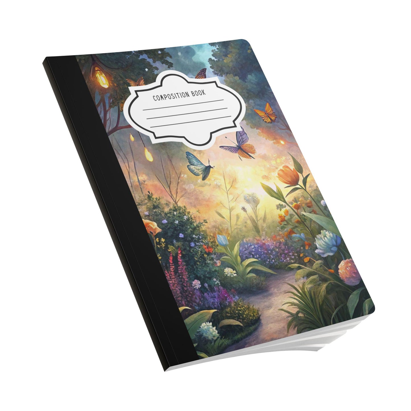 Enchanted Butterfly Composition Notebook | Magical Garden Journal, Watercolor Art Book
