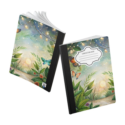 Butterfly Garden Composition Notebook | Floral Artwork Writing Journal College Ruled