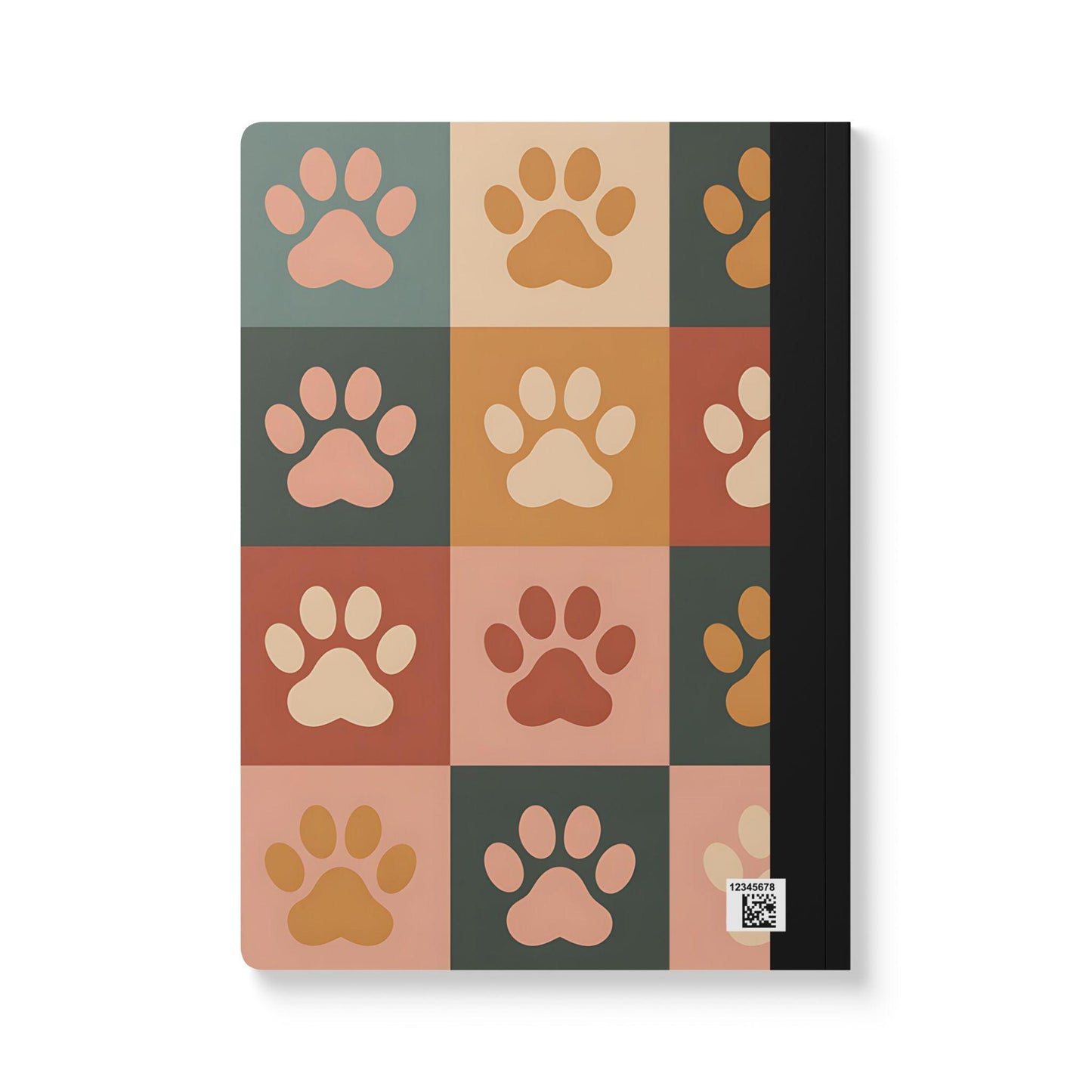 Retro Checker Paw Print Composition Notebook | College Ruled Journal for Students