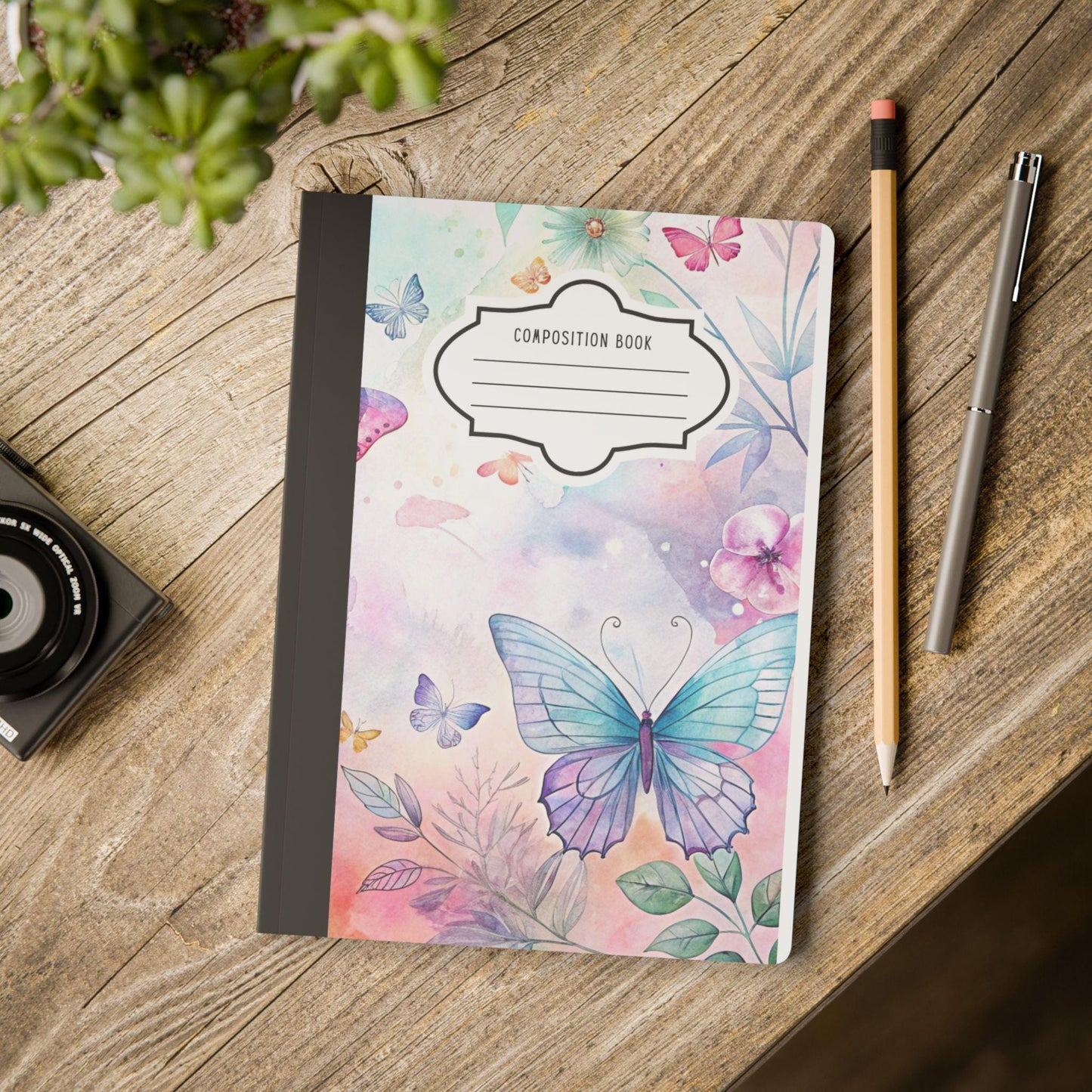 ColorFlow | Butterfly Garden Composition Notebook Aesthetic Journal Pastel Writing Book for School Office or Gifts