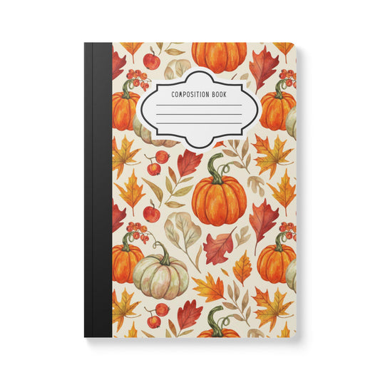 ColorFlow | Rustic Pumpkin Composition Notebook College Ruled Journal for Autumn School Office Writing