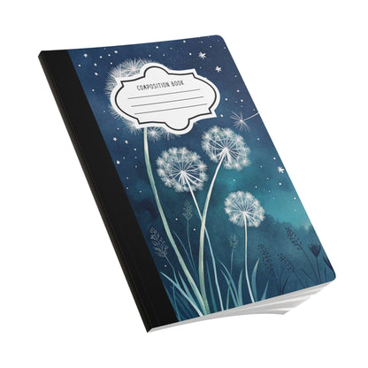 ColorFlow | Midnight Dandelion Composition Notebook College Ruled Journal for Students Professionals and Writers
