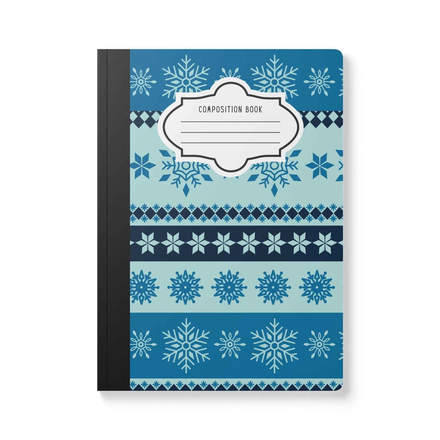 Light Blue Snowflake Composition Notebook | College Ruled Journal for School, Office Writing