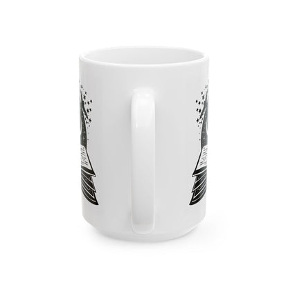 Celestial Spellbook Mug | Cosmic Moon Stars 15oz Ceramic Coffee Cup