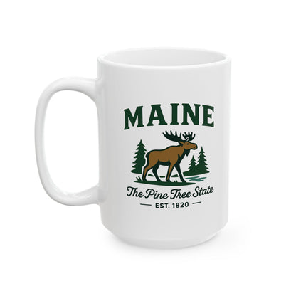 Maine Moose Ceramic Mug | The Pine Tree State Coffee Cup