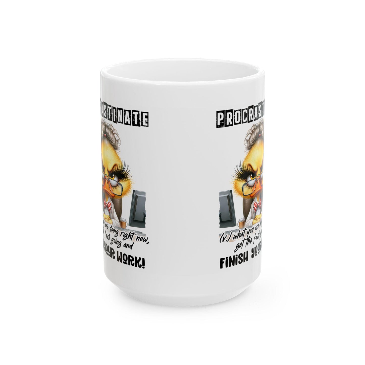 Funny Office Mug | Procrastinate Finish Work | 15 oz Ceramic Coffee Cup