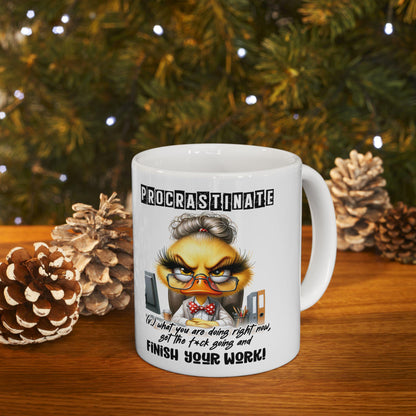 Funny Office Mug | Procrastinate Finish Work | 15 oz Ceramic Coffee Cup