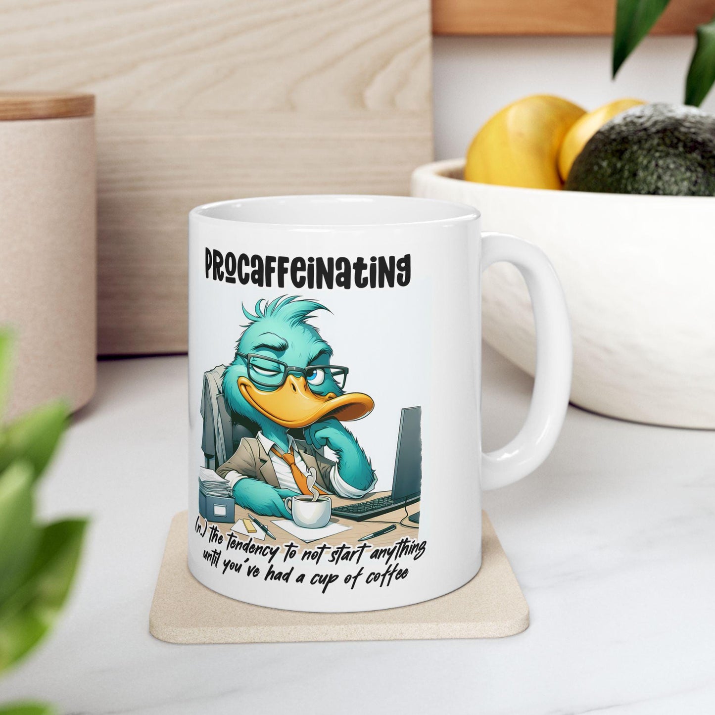 Procaffeinating Definition Coffee Mug | Funny Office Humor Ceramic Cup
