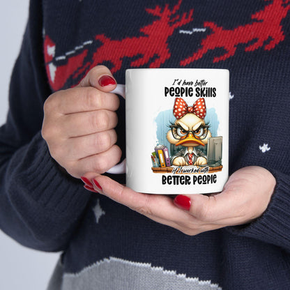 Funny Office Mug | Sarcastic Duck, 15 oz Ceramic Coffee Cup
