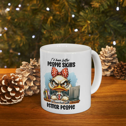 Funny Office Mug | Sarcastic Duck, 15 oz Ceramic Coffee Cup