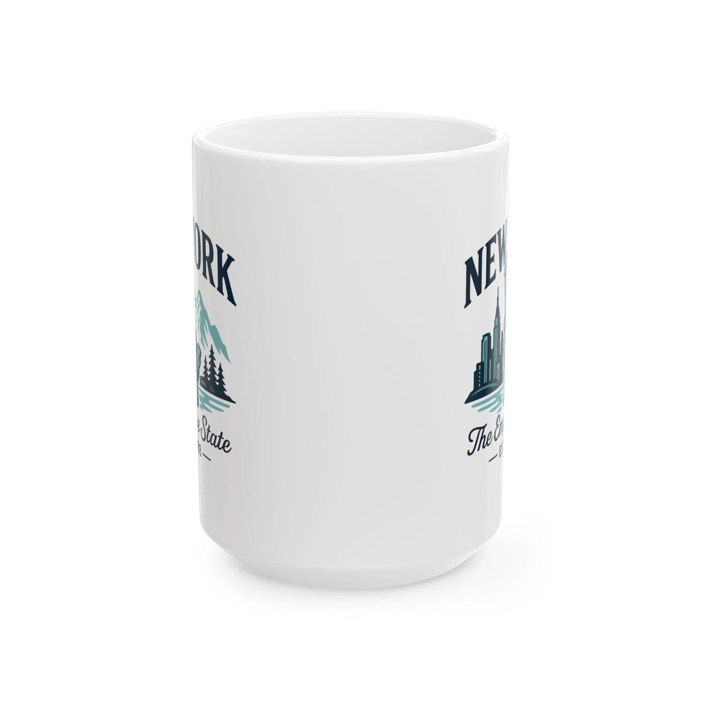 New York Empire State Mug | Statue of Liberty Ceramic Coffee Cup (15 oz)