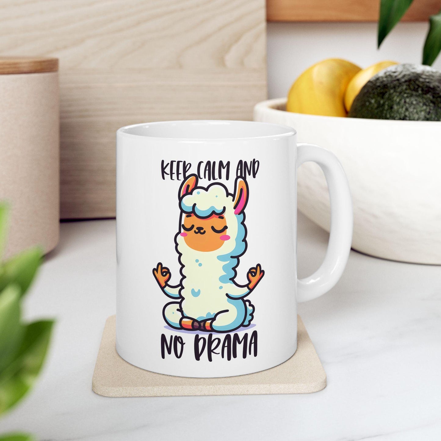 Funny Llama Mug | Meditating Llama, Zen Coffee Cup, 15oz Ceramic (Dishwasher Safe)