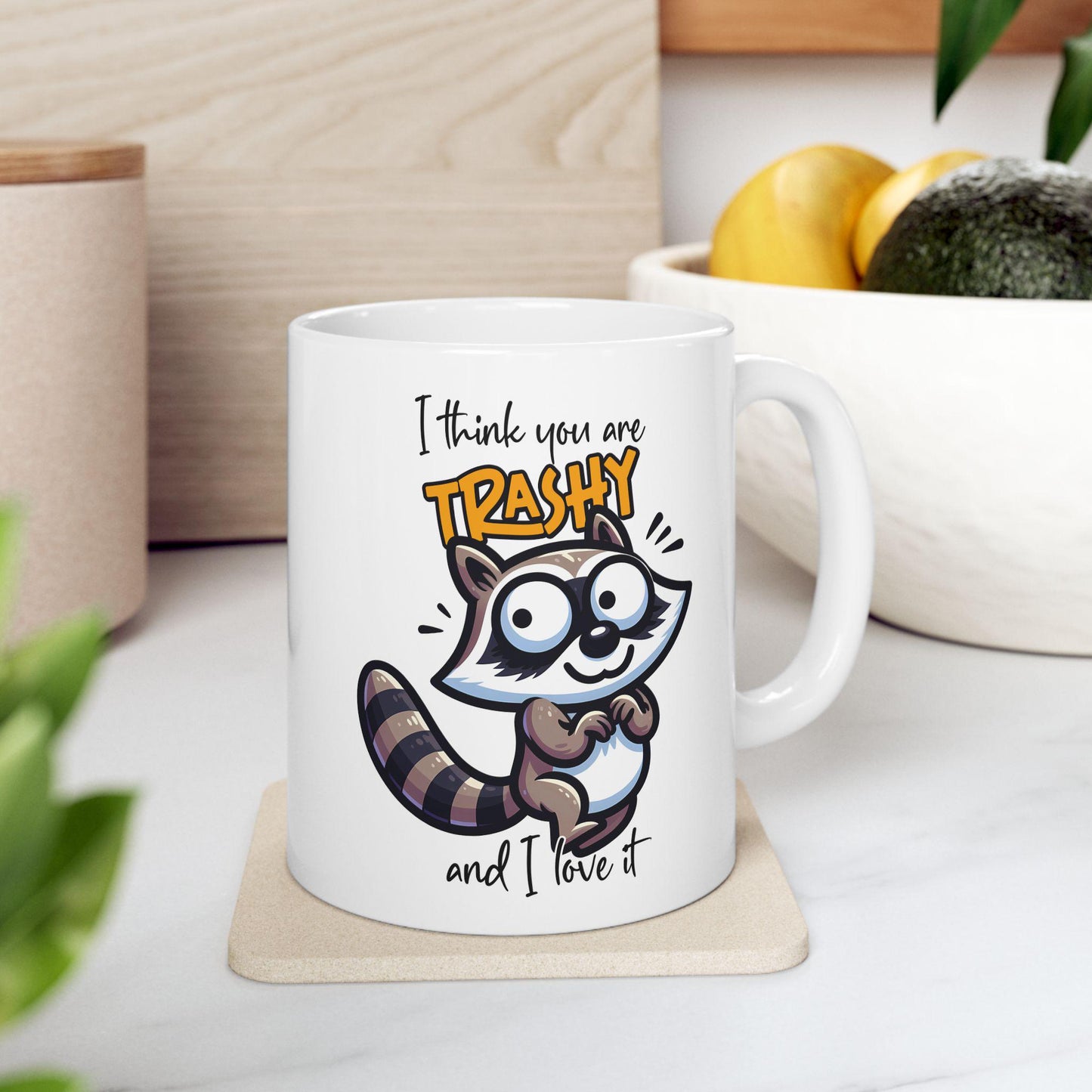 Raccoon Mug | Funny Trashy Animal Coffee Cup, 15oz Ceramic (Dishwasher Safe)