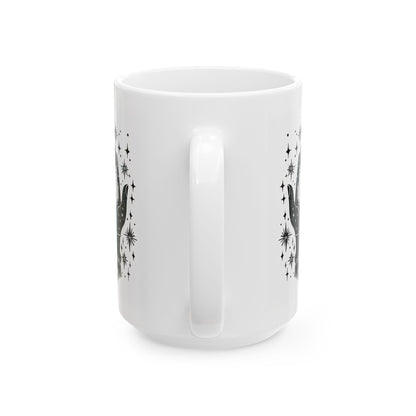 Celestial Hands Crystal Mug | Mystical Stars Ceramic Cup (15 oz)