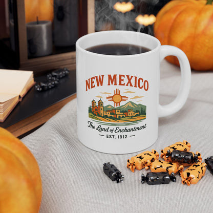 New Mexico Land of Enchantment Ceramic Mug | Southwest Desert Coffee Cup (15oz)