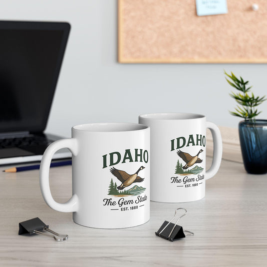ColorFlow | Idaho The Gem State Mug | Goose Mountain Coffee Cup | 15oz Ceramic Outdoor Gift