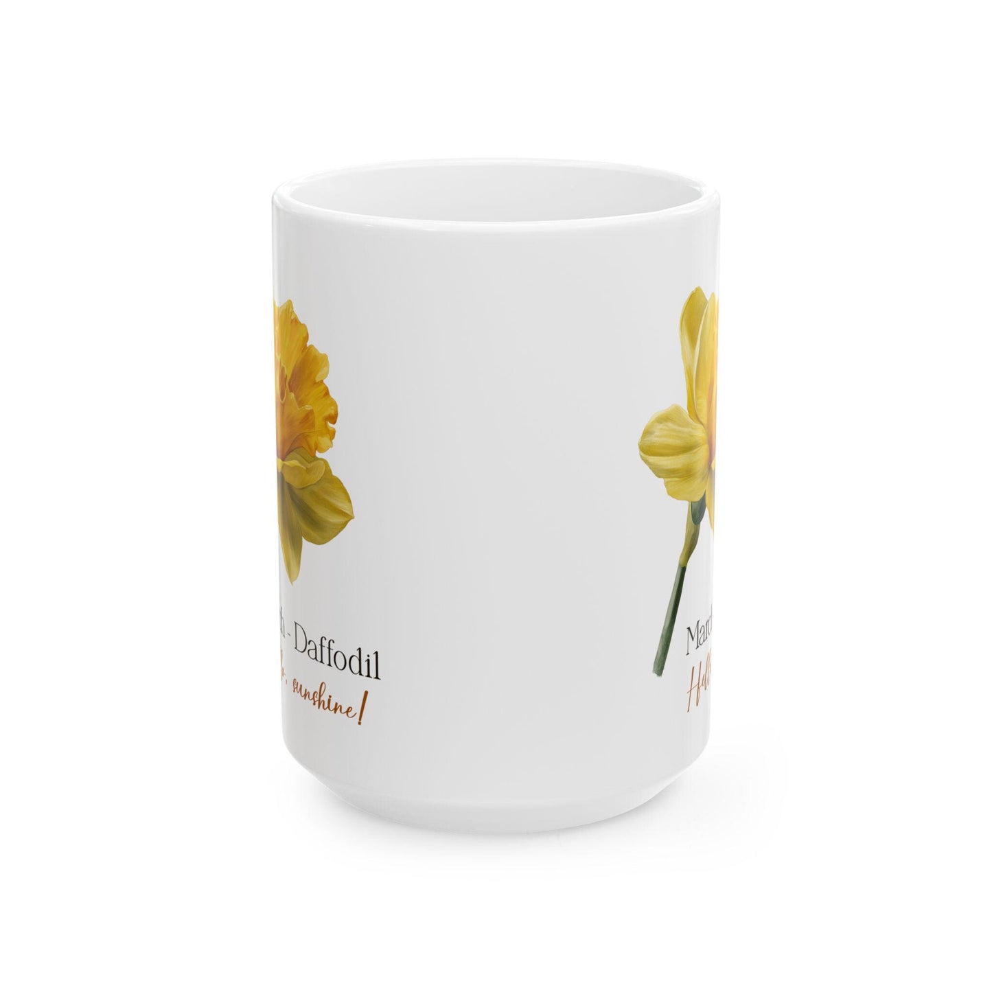 March Daffodil Mug | Yellow Floral Spring Botanical Coffee Cup