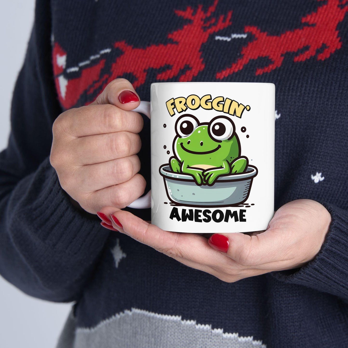 Frog Coffee Mug | Funny Frog Humor Ceramic Cup (15oz)