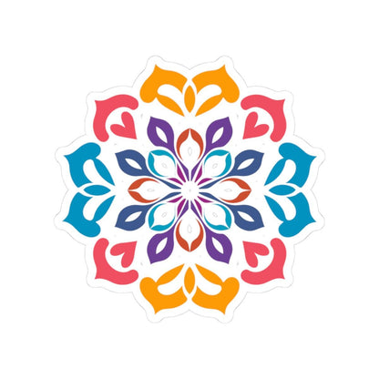 ColorFlow Mandala Sticker | Geometric Kaleidoscope Vinyl Decal, Boho Spiritual Decor